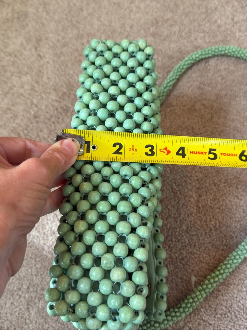 New Anthropologie fiona wood Beaded Shoulder Bag mint green purse